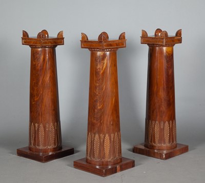 Lot 461 - Set of Three Continental Neoclassical Mahogany Pedestals