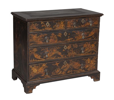 Lot 329 - Japanned Lacquer and Giltwood Chest of Drawers