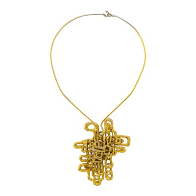 Lot 11 - Ibram Lassaw Gold-Plated Bronze Abstract Pendant with Torque Necklace