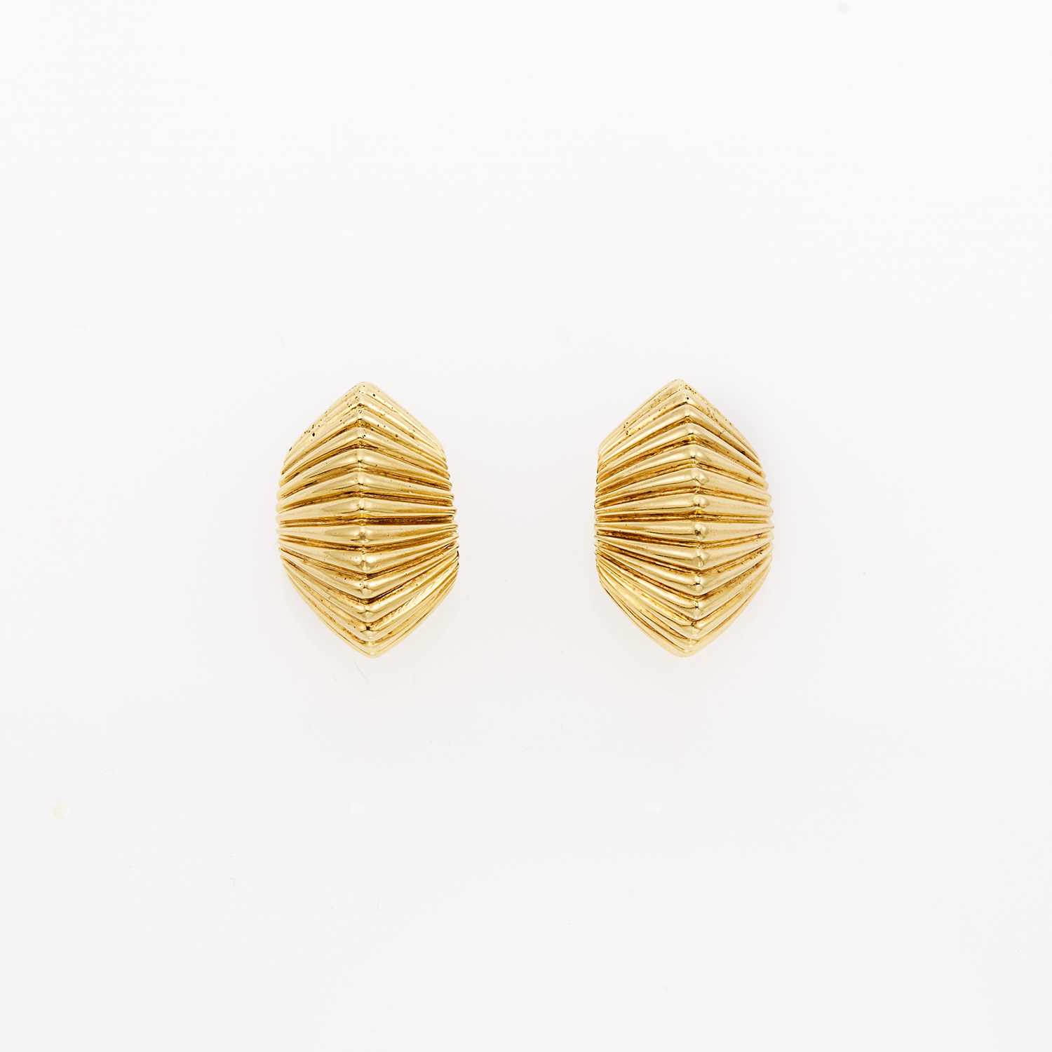 Lot 1033 - Tiffany & Co. Pair of Gold Hoop Earclips