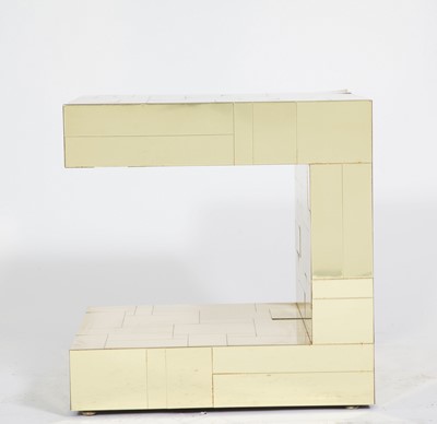Lot 584 - Paul Evans Cantilevered Brass "Cityscape"  Cube End Table