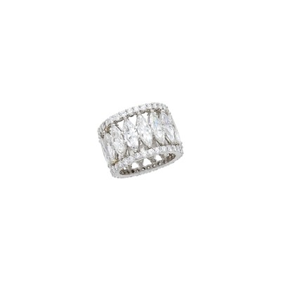 Lot 77 - Attributed to Hammerman Brothers Platinum and Diamond Band Ring