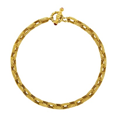 Lot 93 - Gold Link Necklace withToggle Clasp