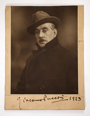 Lot 585 - A large signed photograph of Puccini