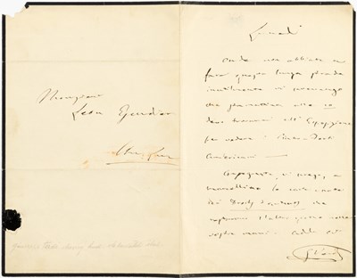 Lot 594 - A signed autograph letter from Verdi