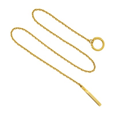 Lot 124 - Van Cleef & Arpels Gold Tie Bar Chain Necklace, France