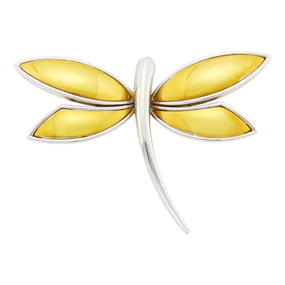 Lot 1028 - Two-Color Gold Dragonfly Brooch