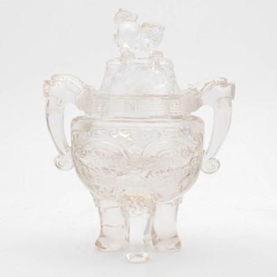Lot 517 - A Chinese Rock Crystal Censer and Cover