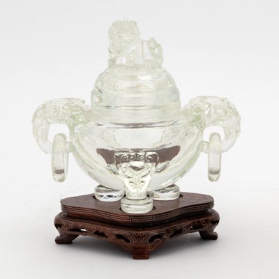 Lot 178 - A Chinese Glass Censer and Cover