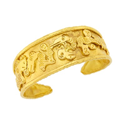 Lot 34 - Jean Mahie High Karat Gold 'Charming Monsters' Cuff Bangle Bracelet