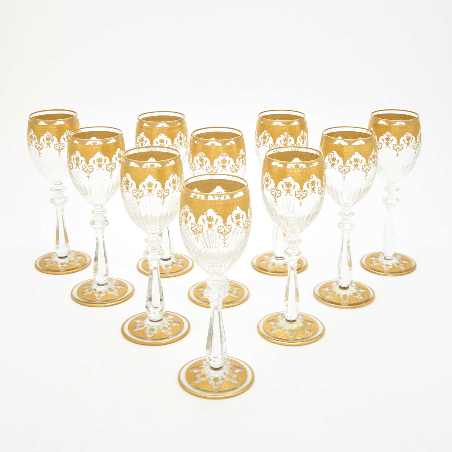 Lot 41 - Set of Twenty-One Baccarat Glass "Prestige" Pattern Claret Wine Glasses
