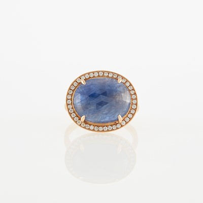 Lot 1173 - Anne Sportun Rose Gold, Sapphire and Diamond Ring