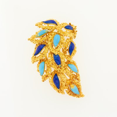 Lot 1149 - Gold and Enamel Brooch
