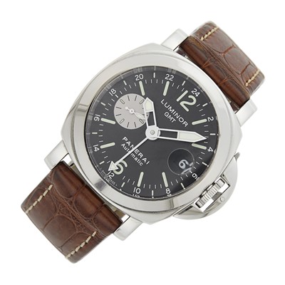 Lot 41 - Panerai Stainless Steel 'Luminor GMT' Wristwatch, Ref. PAM 00088/OP6554