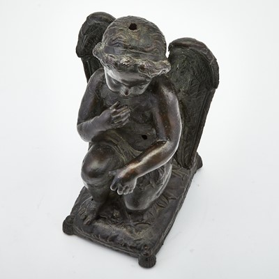Lot 466 - Italian Bronze of a Kneeling Angel