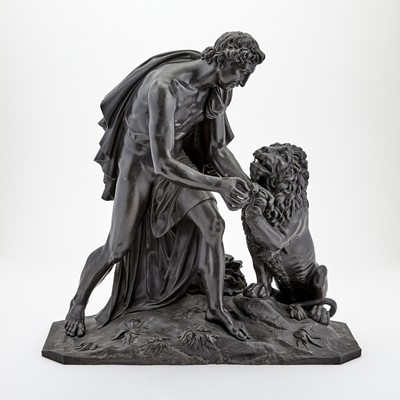 Lot 475 - French Patinated-Bronze Group of Androcles and the Lion