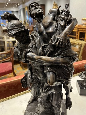 Lot 476 - French Patinated-Bronze Figural Group of Aeneas, Anchises and Ascanius