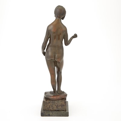 Lot 479 - French Bronze Figure of a Boy Riding a Swan and a Bronze Figure of Eve