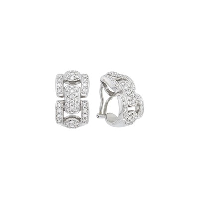 Lot 86 - Pair of White Gold and Diamond Earclips