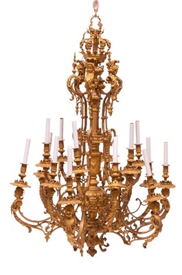 Lot 360 - Rococo Style Gilt Metal Eighteen-Light Chandelier