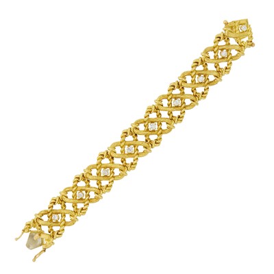 Lot 41 - Tiffany & Co., Schlumberger Gold and Diamond Bracelet, France