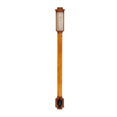 Lot 369 - George III Satinwood and Ebonized Stick Barometer