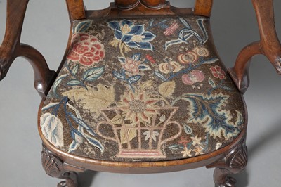 Lot 329 - George II Burr Walnut and Walnut Armchair attributed to Giles Grendey