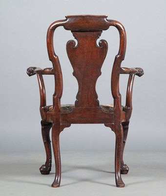 Lot 329 - George II Burr Walnut and Walnut Armchair attributed to Giles Grendey