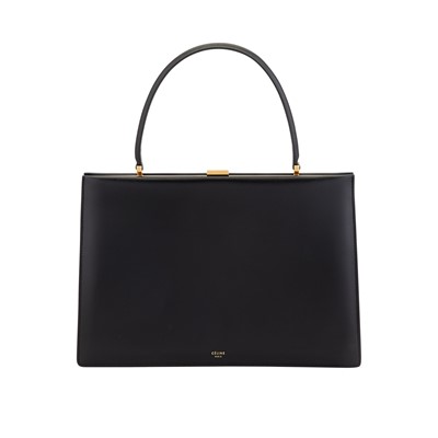 Lot 1212 - Celine Black Leather Clasp Bag
