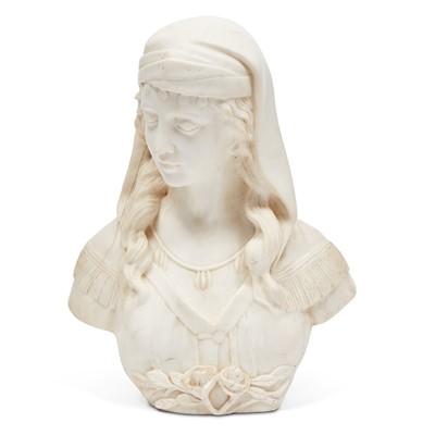 Lot 373 - Carved Marble Bust of Sulamitide