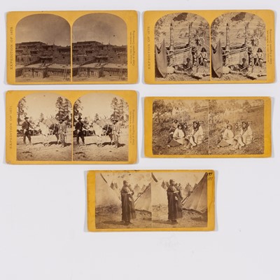 Lot 3015 - Collection of stereograph views of Native Americans