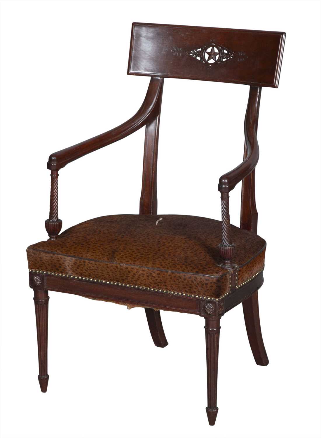 Lot 731 - Empire Mahogany Fauteuil