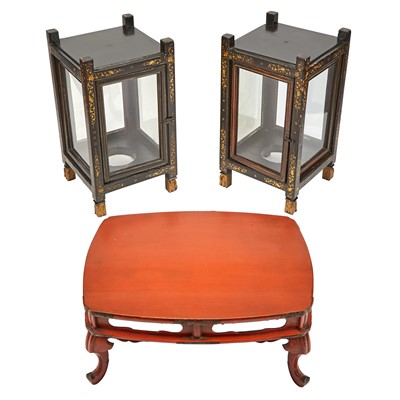 Lot 159 - Group of Lacquered Stands and Lanterns