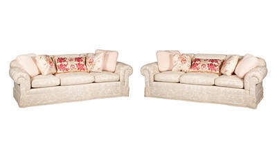 Lot 133 - Pair of Upholstered Loose-Cushion Sofas