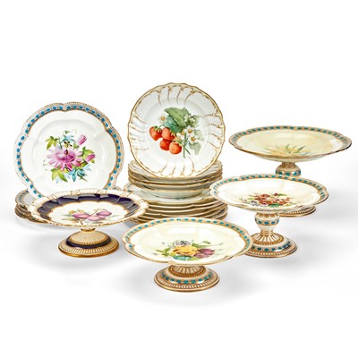 Lot 145 - Group of Continental Porcelain Dessert Plates and Stands