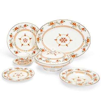 Lot 197 - Royal Worcester Porcelain "Chamberlain Orange" Pattern Dinner Service