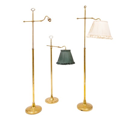 Lot 363 - Group of Three Brass Floor Lamps