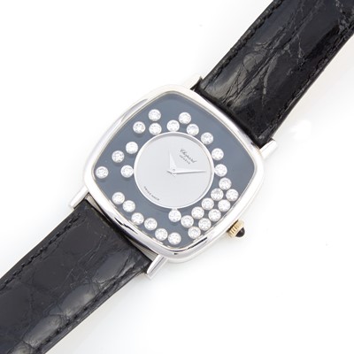 Lot 63 - Mans Diamond and Stone Wrist Watch, 30 diamonds about 1.00 ct., Chopard Happy Diamonds, Automatic,  18K