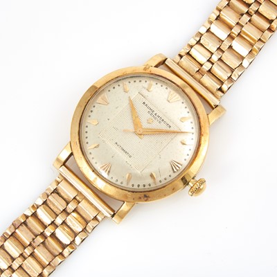 Lot 109 - Mans Gold Wrist Watch, Baume & Mercier, 35mm, Automatic with gold band attached, 18K and 14K 41 dwt.all