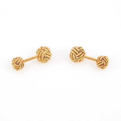 Lot 116 - Two Gold Cuff Links, 18K 8 dwt., signed Tiffany & Co.