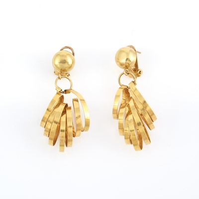 Lot 170 - Two Gold Earrings, 18K 11 dwt.