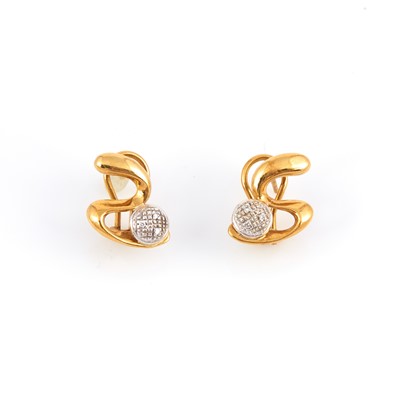 Lot 198 - Two Diamond Earrings, 18K 3 dwt.
