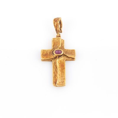 Lot 199 - Gold and Stone Pendant, 14K 4 dwt. all