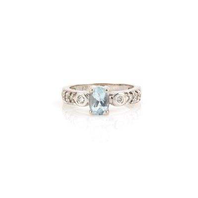 Lot 228 - Diamond and Stone Ring, 14K 2 dwt. all