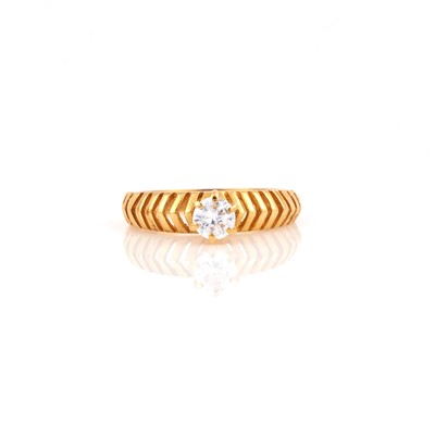 Lot 275 - Gold and Stone Ring, 14K 2 dwt. all