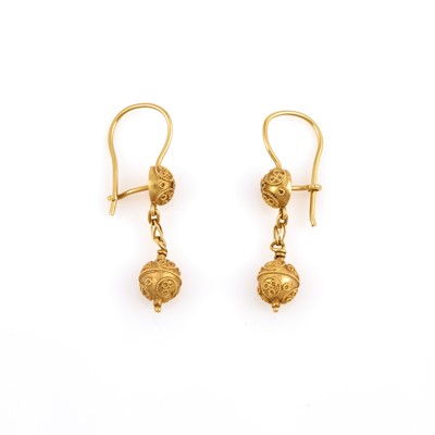 Lot 295 - Two Gold Earrings, 18K 2 dwt.