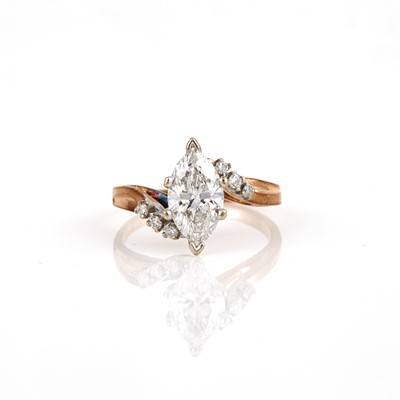 Lot 309 - Diamond Engagement Ring, center stone about 1.25 cts., 14K 1 dwt.