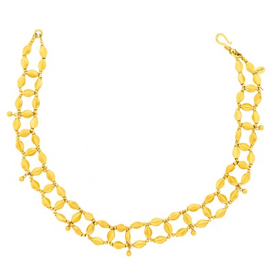 Lot 1020 - Julie Baker High Karat Gold Fringe Choker Necklace