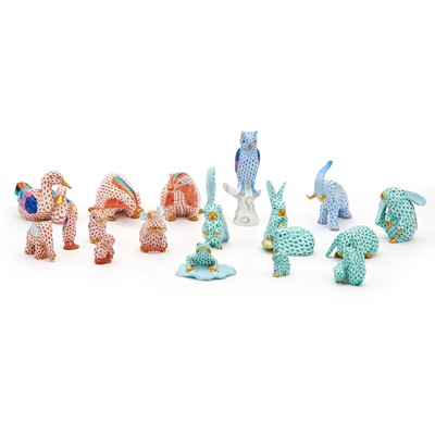 Lot 423 - Group of Herend Porcelain Miniature Figures of Animals