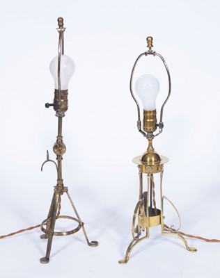 Lot 65 - Group of Three Metal Three-Legged Table Lamps